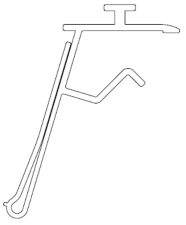 Transparante prijsrail 26x999 mm voor glazen schap 6-8 mm met bevestiging voor vakverdelers