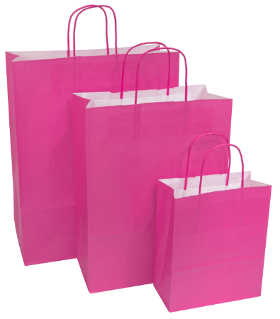 Afbeeldingen van Papieren tassen groot, 32+12x41 cm, Roze