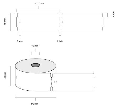 Afbeeldingen van Hangetiket 49x67,7mm thermisch top PE verstevigd