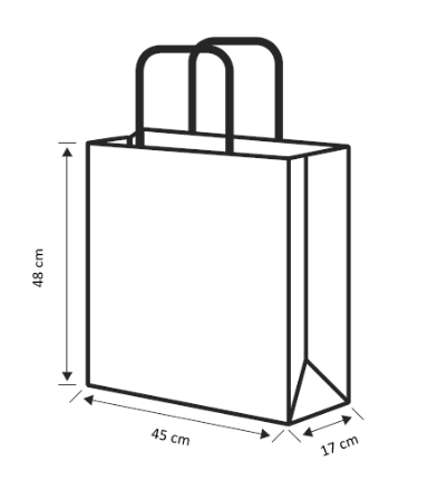 Afbeeldingen van Papieren tassen XL, 45+17x48 cm, Wit kraft