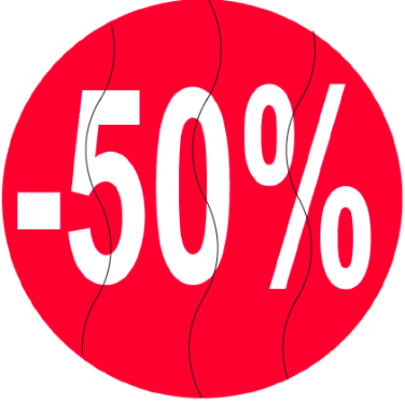 Afbeeldingen van Kortingssticker -50% 35mm, anti-diefstal