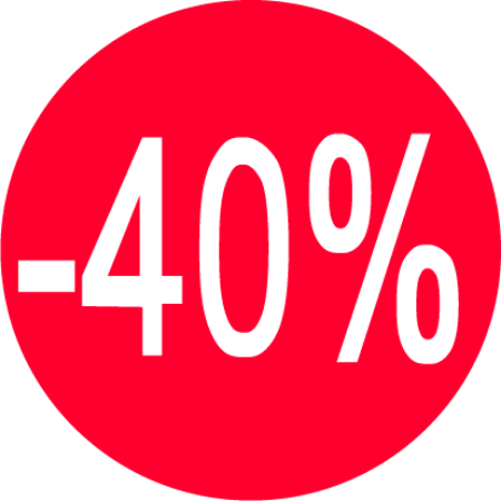 Afbeeldingen van Kortingssticker -40% 35mm, permanent