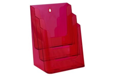 Afbeeldingen van Folderhouder meervoudig 3 vaks A4 Neon Red