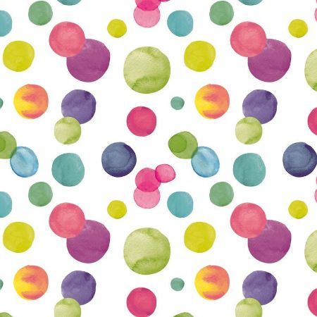 Afbeeldingen van Coated cadeaupapier 30cm 200m - Summer dots