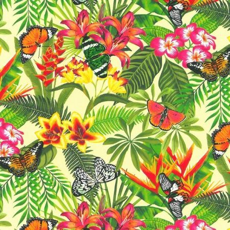 Afbeeldingen van Coated cadeaupapier 200m - Fluttery Florals