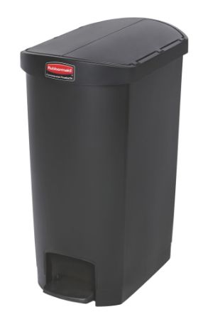 Rubbermaid Slim Jim End Step pedaalemmer 50ltr - Zwart