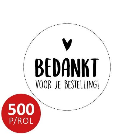 wensetiket, sluitsticker, cadeausticker - Bedankt uw klant voor de bestelling