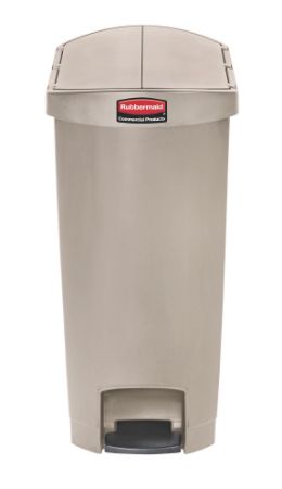 Rubbermaid Slim Jim End Step pedaalemmer 50ltr - Beige