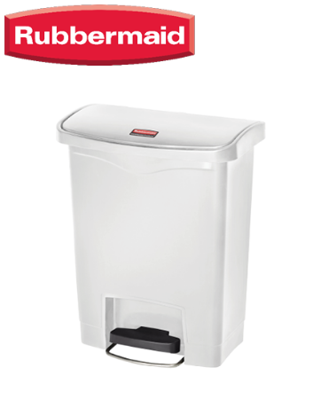 Rubbermaid Slim Jim Front Step pedaalemmer 30ltr - Wit