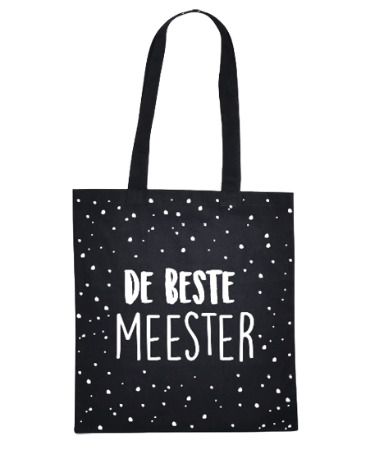 canvastas / katoenen bedrukt tas met - De beste meester, zwart