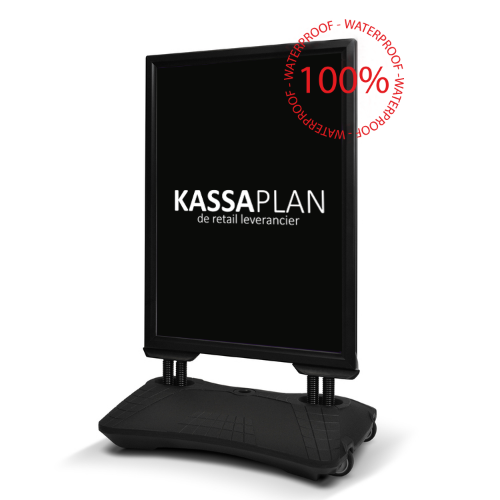 Stoepbord B1 zilver met watertank - Dusseldorf Stoepbord B1 zilver met watertank - Dusseldorf