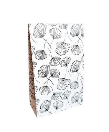 KP® Gift bag - Celebrate Nature wit/zwart - 15,5 x 6 x 24,5 + 4cm, 25st