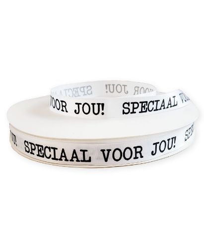 KP® Satijn lint 15mm - Speciaal voor jou, wit 100m KP® Satijn lint 15mm - Speciaal voor jou, wit 100m