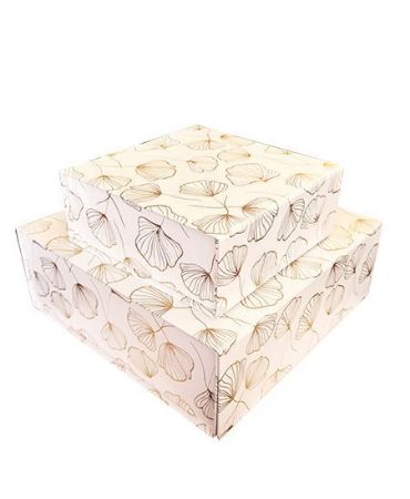 KP® Luxe magneetdoos 15x15x6cm - Celebrate Nature wit/goud