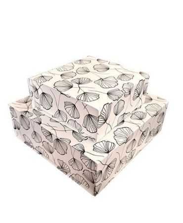 KP® Luxe magneetdoos 15x15x6cm - Celebrate Nature wit/zwart