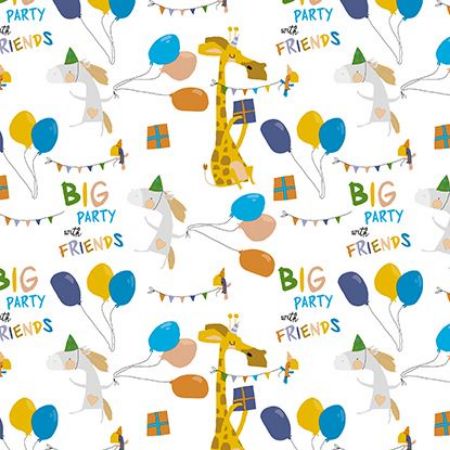 Afbeeldingen van Coated cadeaupapier 200m - Birthday big party