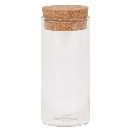 12 glazen potjes 120ml met kurk dop rond 45mm