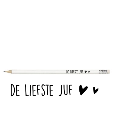 KP® Potloden - De liefste juf, wit - 25 stuks