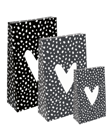 KP® Kraft papieren zakken - Hartje 101 Dots 18x8x30cm