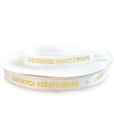 KP® Satijn lint 15mm - Liefdevol kerstcadeau, wit 100m