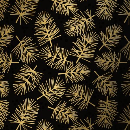 Afbeeldingen van Coated cadeaupapier 30cm 200m - Pine black/gold