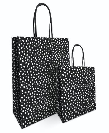 KP® Papieren tasjes - 101 Dots zwart/wit 26+12x35 cm