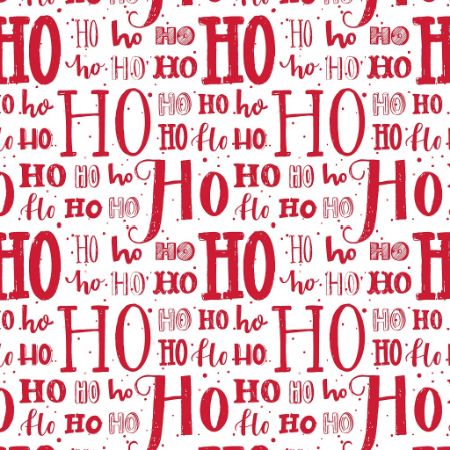 Afbeeldingen van Coated cadeaupapier 30cm 200m - Xmas letters hohoho