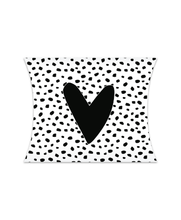 KP® Gondeldoosjes - 101 Dots + zwart hartje wit/zwart - 25 stuks