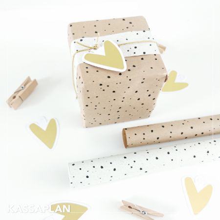 KP® Gras cadeaupapier 30cm 100m - Sweet Confetti zwart