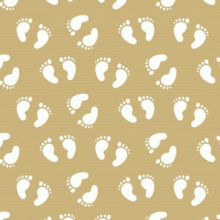 Afbeeldingen van Bruin kraftpapier 40cm 250m - Baby Feet Wit
