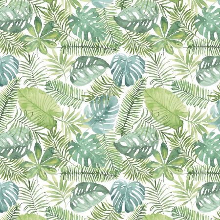 Afbeeldingen van Coated cadeaupapier 30cm 200m - Tropical leaves