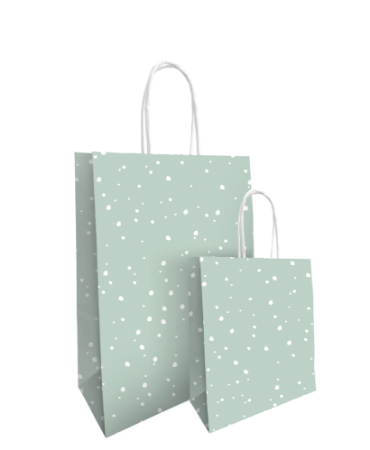 KP® Papieren tasjes - Sweet Confetti Mint 26+12x35 cm