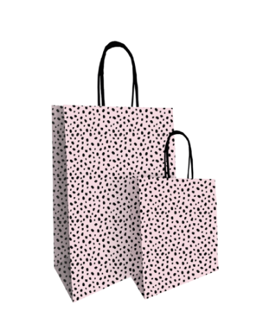 KP® Papieren tasjes - 101 Dots Roze 26+12x35 cm