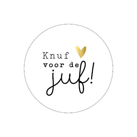 Sticker rond 40mm - Knuf voor de juf 250p/r