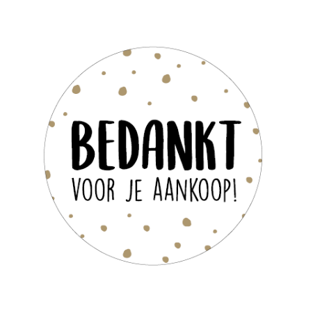 Sticker / Wensetiket - Bedankt voor je aankoop!