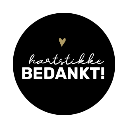 Wensetiket rond 50mm - Hartstikke bedankt!