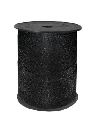 Glitter lint 10mm ZWART