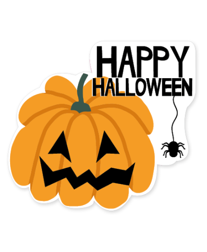 Raamsticker 50x45cm -Happy Halloween Raamsticker 50x45cm, pompoen en tekst “Happy Halloween”, Halloween raamdecoratie, raamstickers voor winkels, feestdagen en kinderfeest
