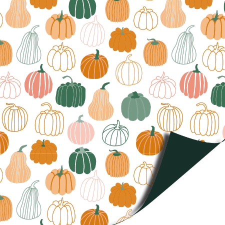 KP® Coated cadeaupapier 50cm 100m - Pretty Pumpkins