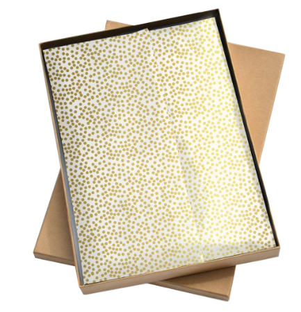 Zijde vloeipapier 50x70cm - Minidots Goud