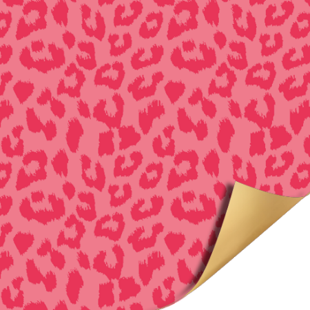 Afbeeldingen van Coated papier 50cm 100m - Cheetah Pink AZ uni Gold
