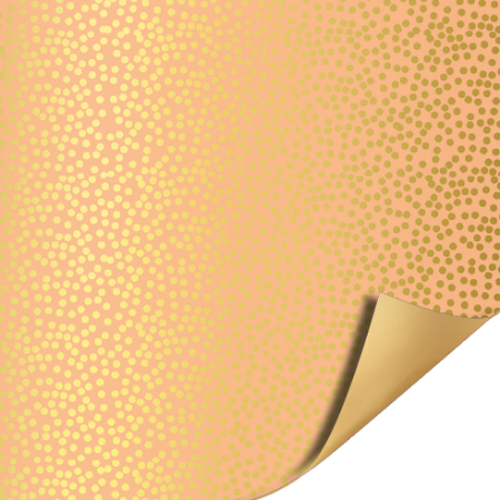 Afbeeldingen van Coated papier 50cm 100m - Minidots Peach/Gold AZ uni Gold