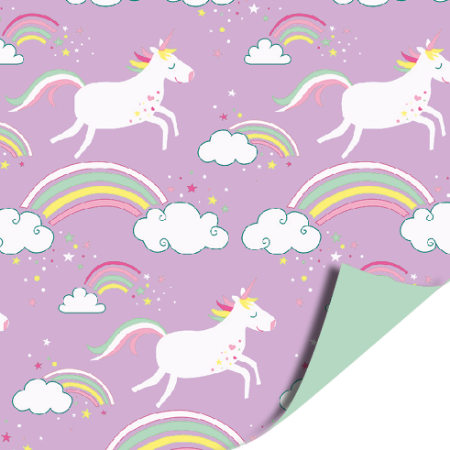 Coated papier 100m - Unicorns Lila AZ uni Mint
