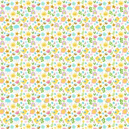 Afbeeldingen van Coated papier 70cm 200m - Sunny chicks