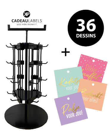 cadeaulabels, molen, display, cadeaulabel display