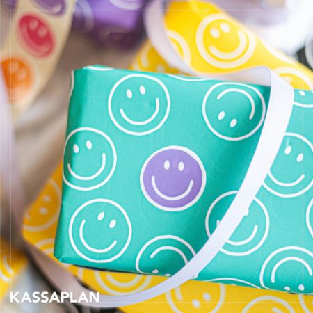 Sfeerbeeld - Coated papier 100m - Smiley Mint AZ Lila