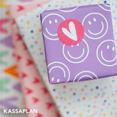 Sfeerbeeld - Coated papier 100m - Smiley Mint AZ Lila