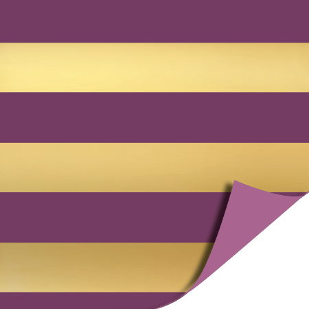 Afbeeldingen van Coated papier 50cm 100m - Luxury Stripes Mauve/gold AZ Mauve