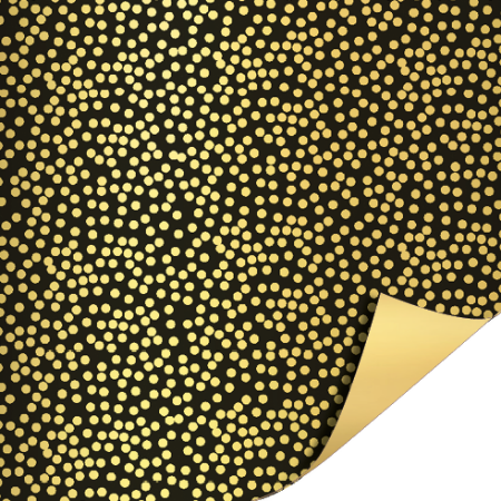 Afbeeldingen van Coated papier 30cm 100m - Minidots Zwart/Goud AZ Goud