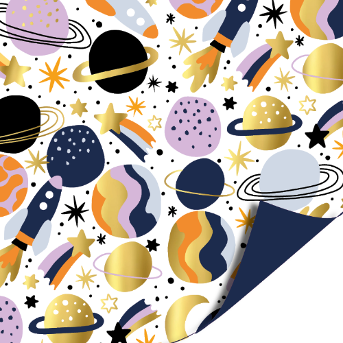 Coated papier 100m - Galaxy inpakpapier, cadeaupapier, geschenkpapier, kadopapier